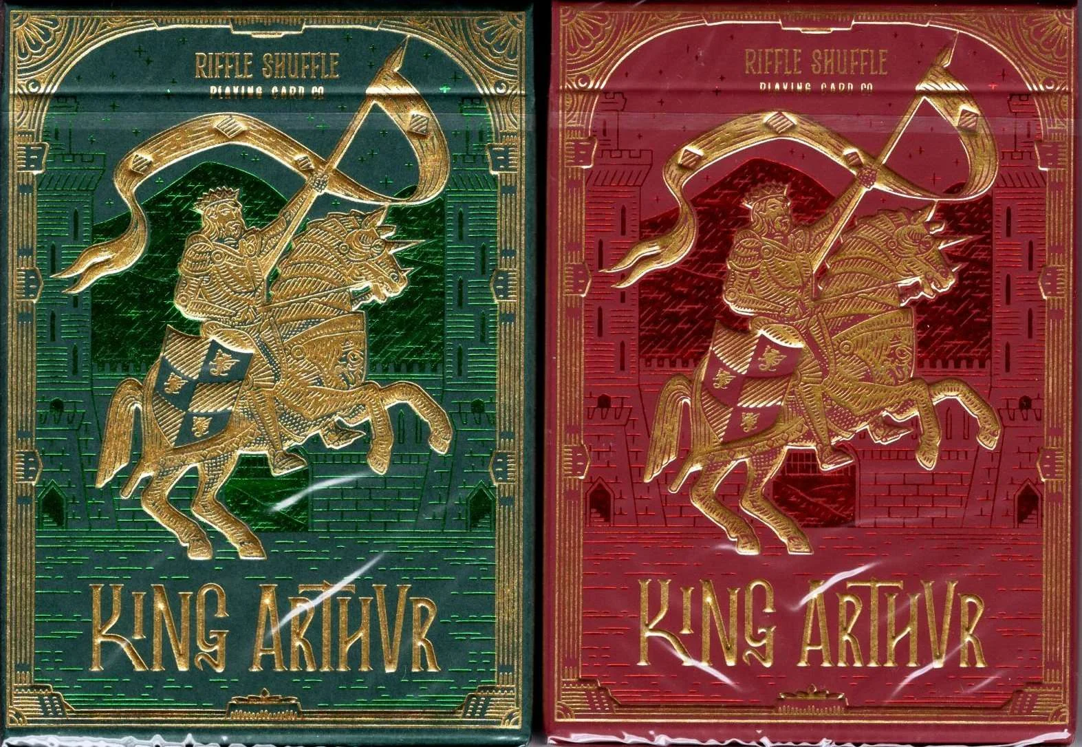 King Arthur Gilded Playing Cards 2 Deck Set