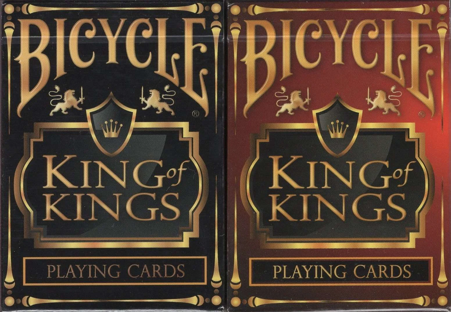 King of Kings Bicycle Playing Cards - Black & Red