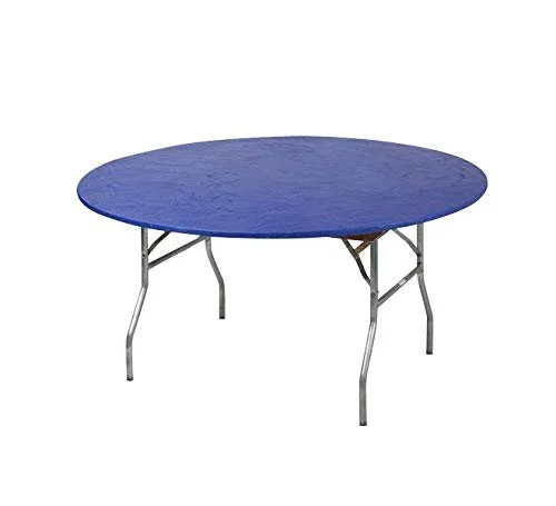 Kwik-Covers 48" Round Fitted Plastic Table Covers, Bundle of 5 (Purple)