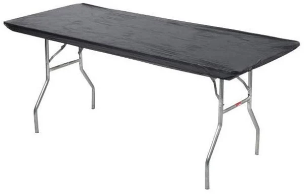 Kwik-Covers 6' Rectangular Plastic Table Covers 30" x 72" (6 Feet), Bundle of 10 - Indoor or Outdoor Fitted Table Covers for Banquet Tables (White)