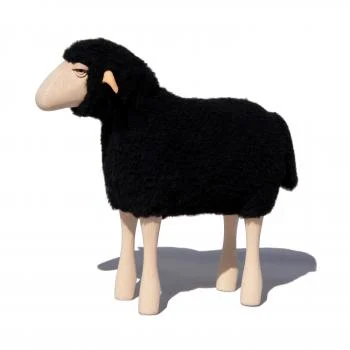 Lamb with Black Wool Plush