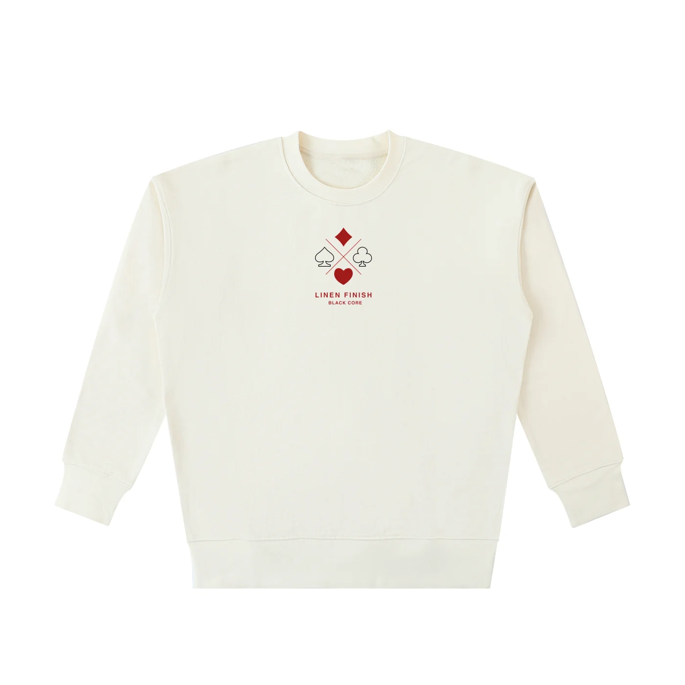 'Linen Finish' Heavyweight Sweatshirt (Red n' Black Logo)
