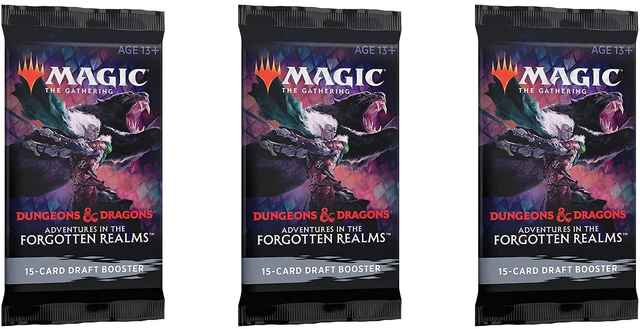 Magic: The Gathering Draft Booster Pack Lot - Adventures in The Forgotten Realms - 3 Packs