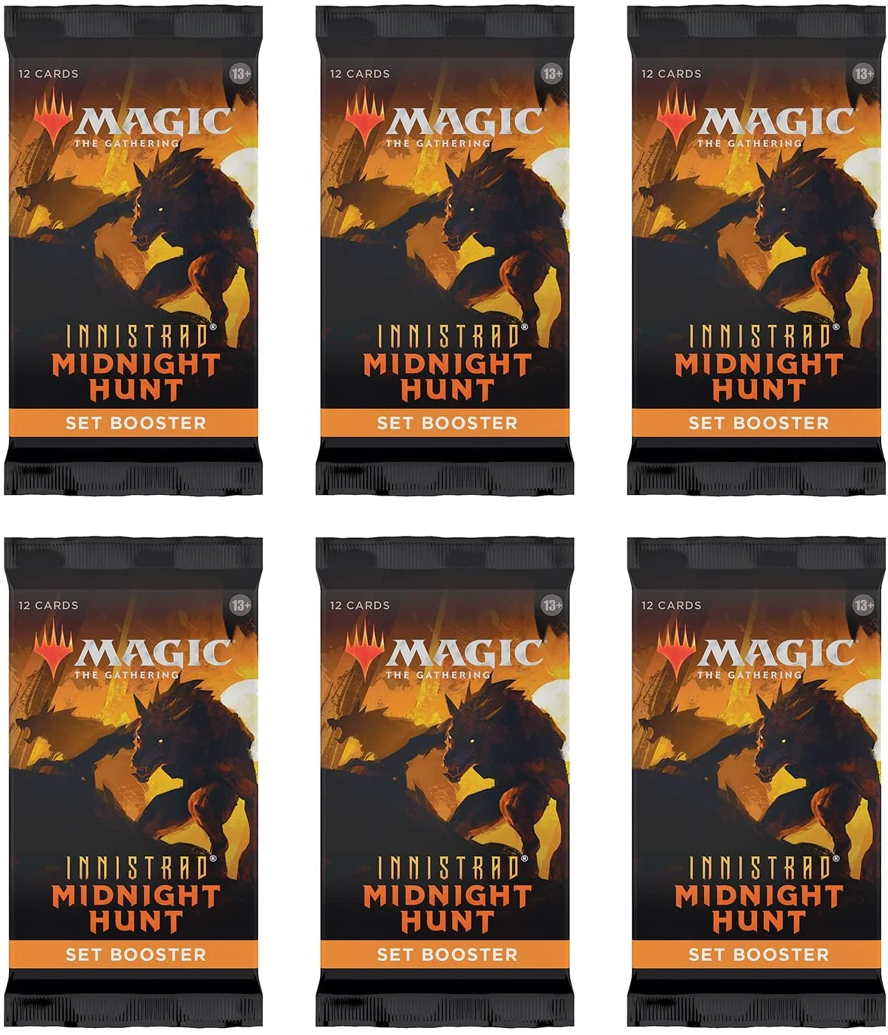 Magic: The Gathering Set Booster Pack Lot - Innistrad: Midnight Hunt - 6 Packs