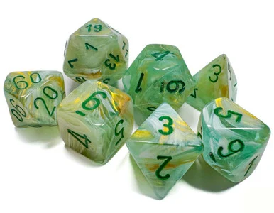 Marble DnD Dice Set - Green