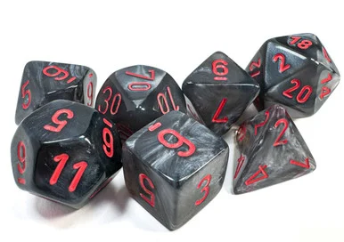 Marblized DnD Dice Set - Velvet Black