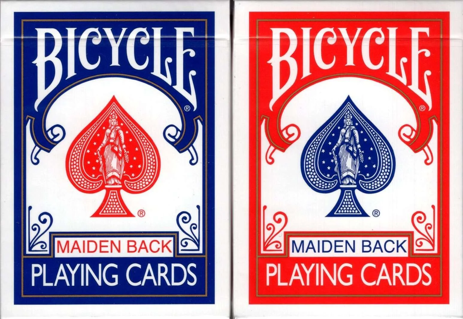 Marked VF Maiden Back Bicycle Playing Cards - Blue & Red