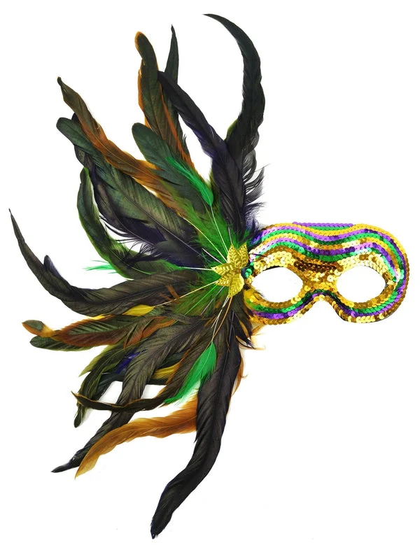 Mask It 48037 Mardi Gras Satin and Sequin Mask