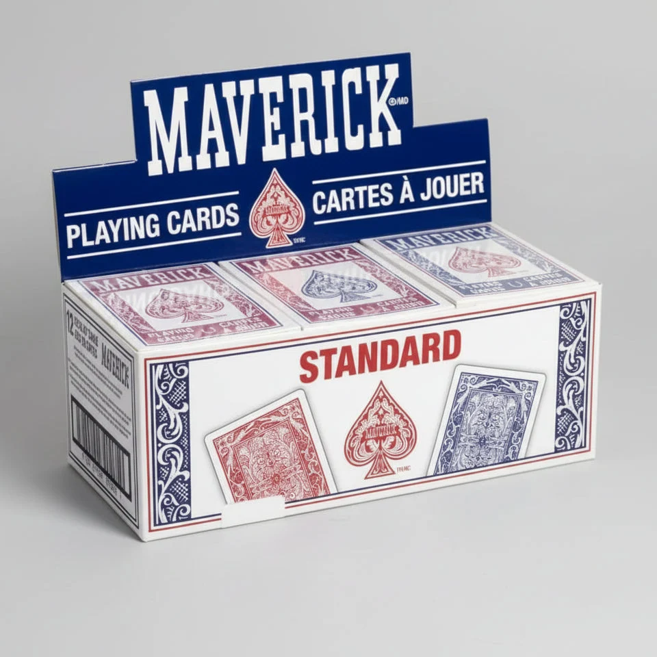 Maverick Playing Cards Brick (12 Decks, Red & Blue) – Standard Index – Legacy