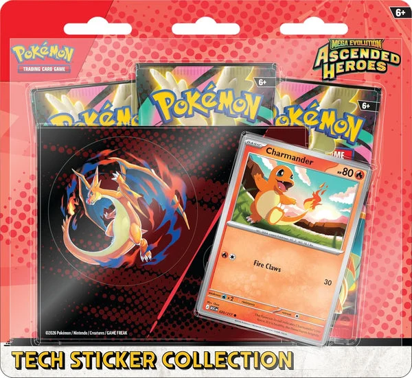 Mega Evolution — Ascended Heroes Tech Sticker Collection and booster packs - Charmander