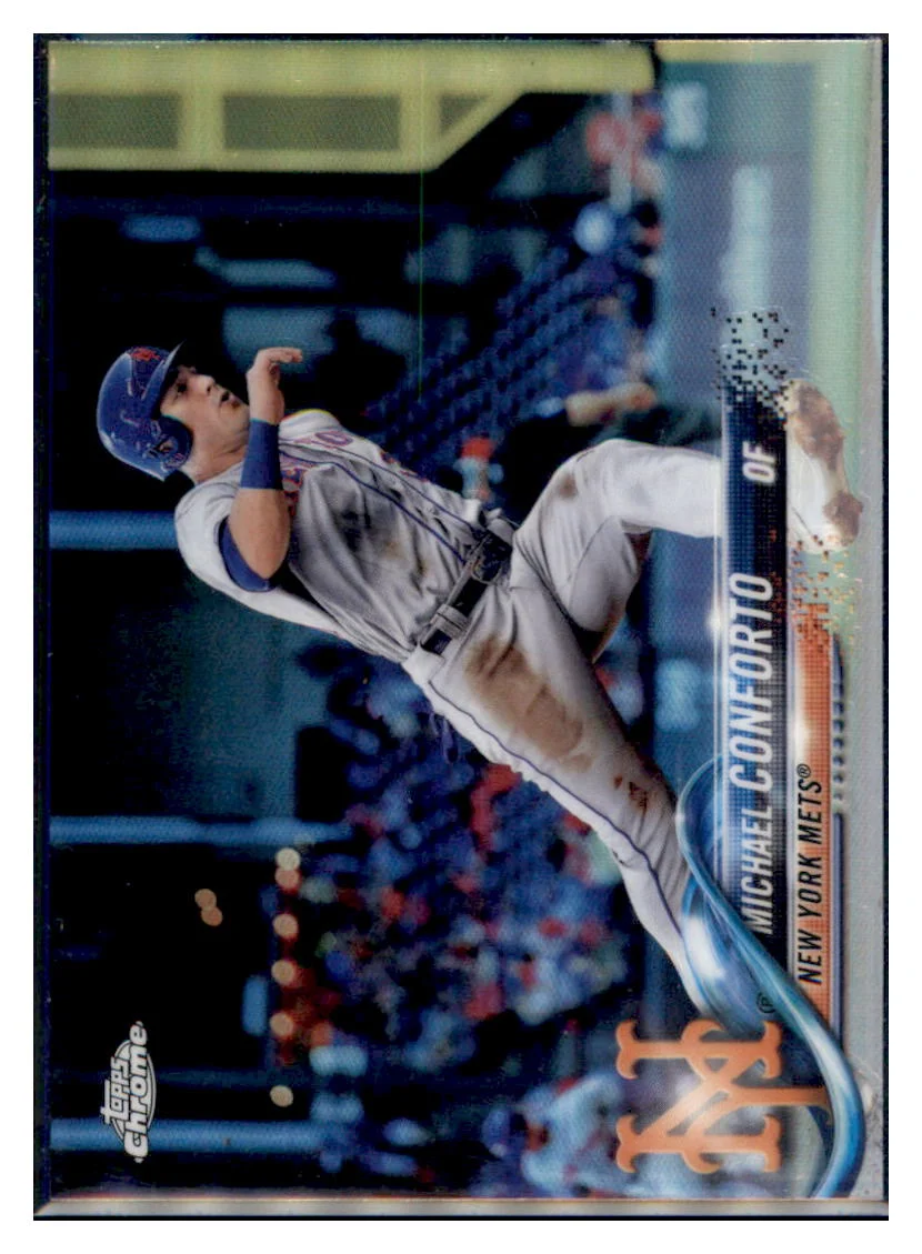 Michael Conforto 2018 Topps Chrome New York Mets #136 MLB Baseball Card VSMP1IMB