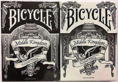 Middle Kingdom 2 Deck Set Black White Bicycle Playing Cards