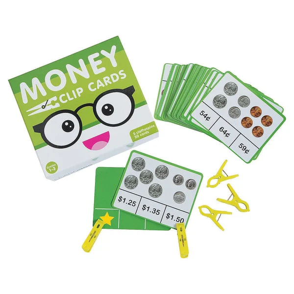 Money Clip Cards - 51 Pieces - Educational and Learning Activities for Kids