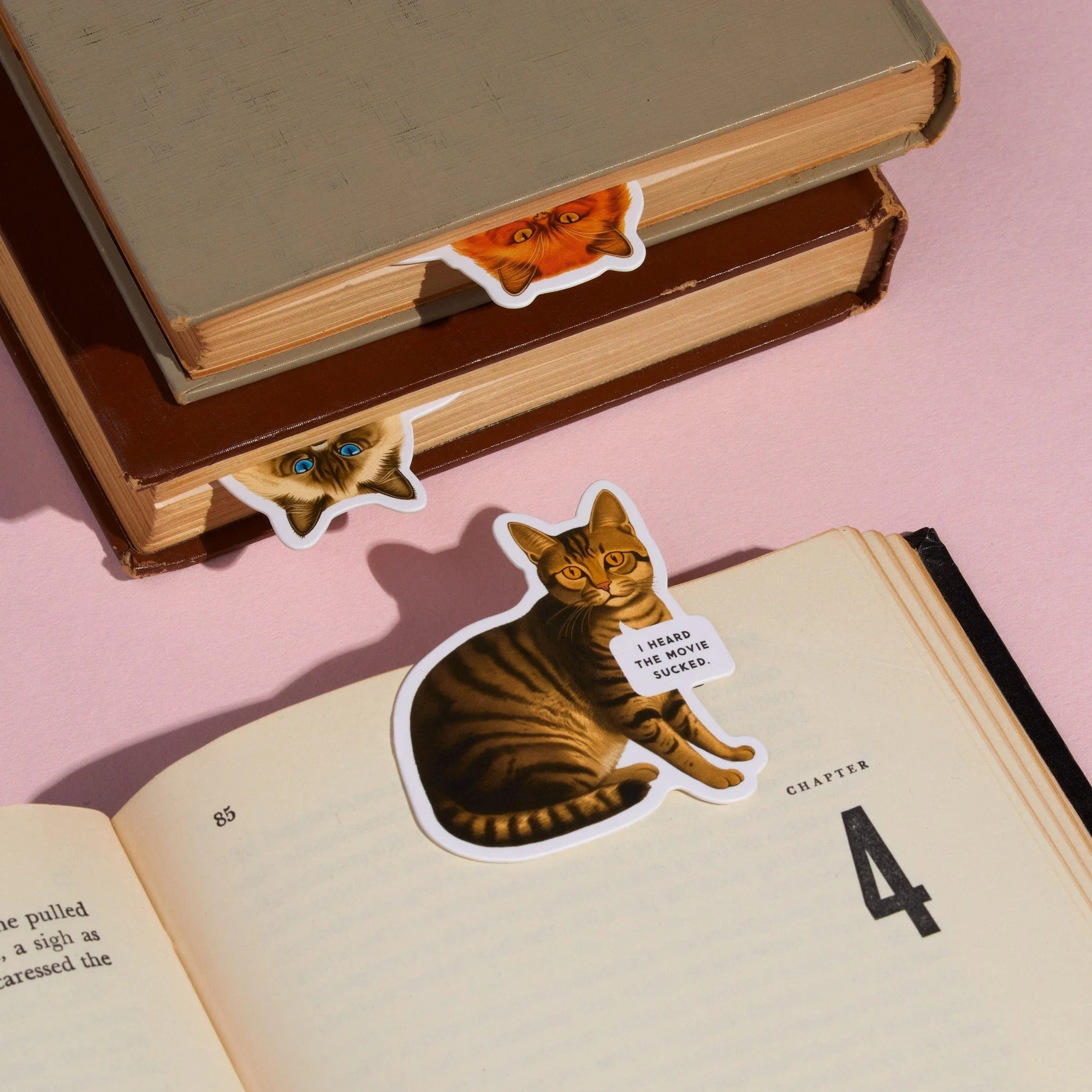 Moody Cats Magnetic Bookmark Set