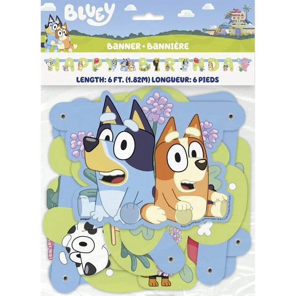 Multicolor Paper Jointed Banner (Pack of 1) - 6 ft. - Adorable Bluey Design, Perfect Decoration For Birthday Parties, Themed Events, & Celebrations