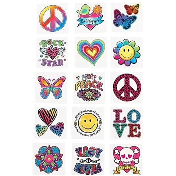 Multicolor Tween Tattoo Mega Value Pack Favors - 12.125" x 8" - Exciting & Unique Variety Designs - Vibrant Temporary Tattoos for Kids & Teens