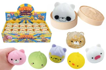 Mystery Squishy Dumpling (Animal Faces) 2" - Find the Gold Glittery One!
