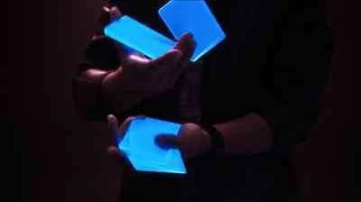 Neon Blue Deck by Sans Mind Creative 9 Piece Acrylic Cardistry Black Light Glow
