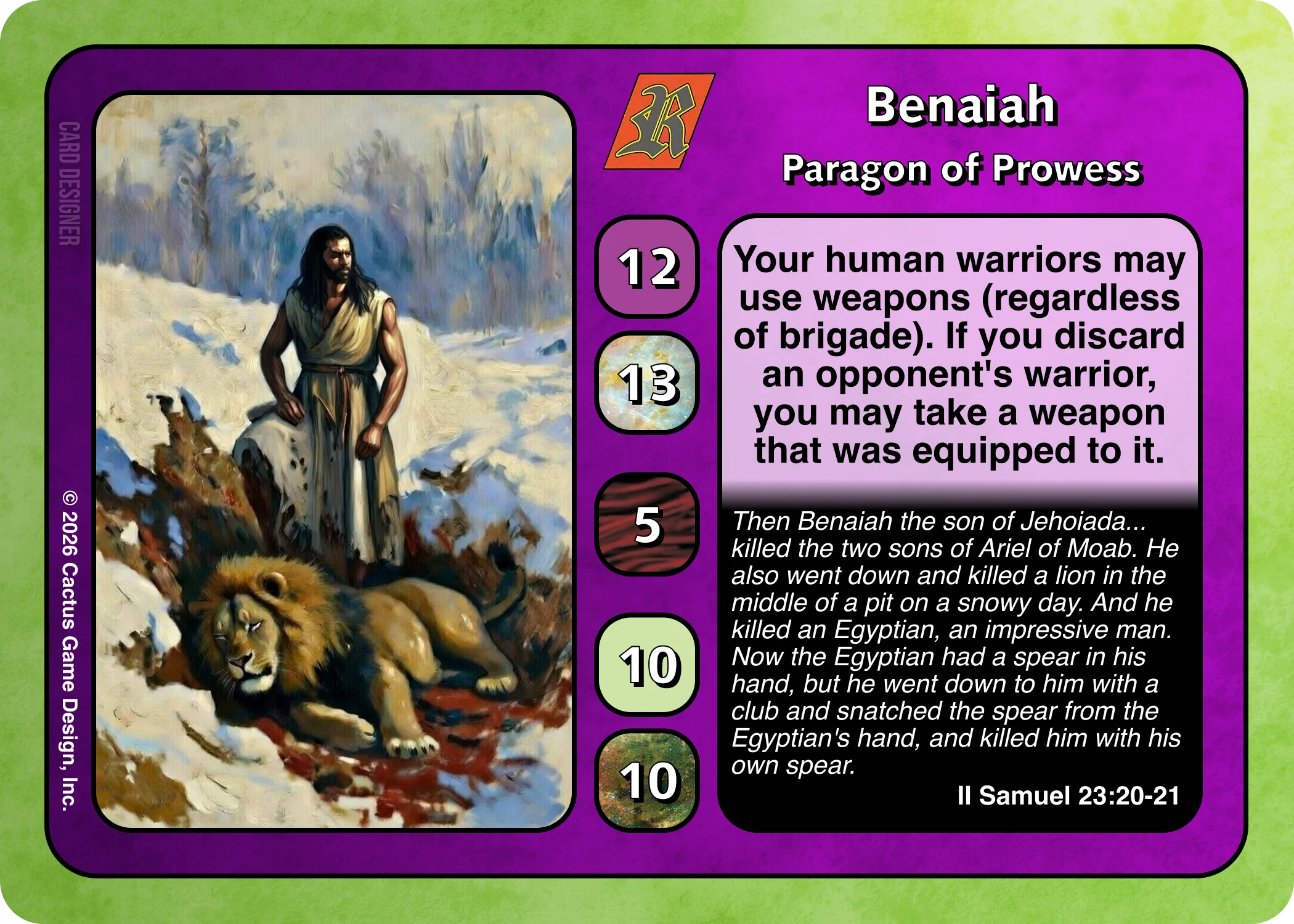 *New* Benaiah, Paragon of Prowess