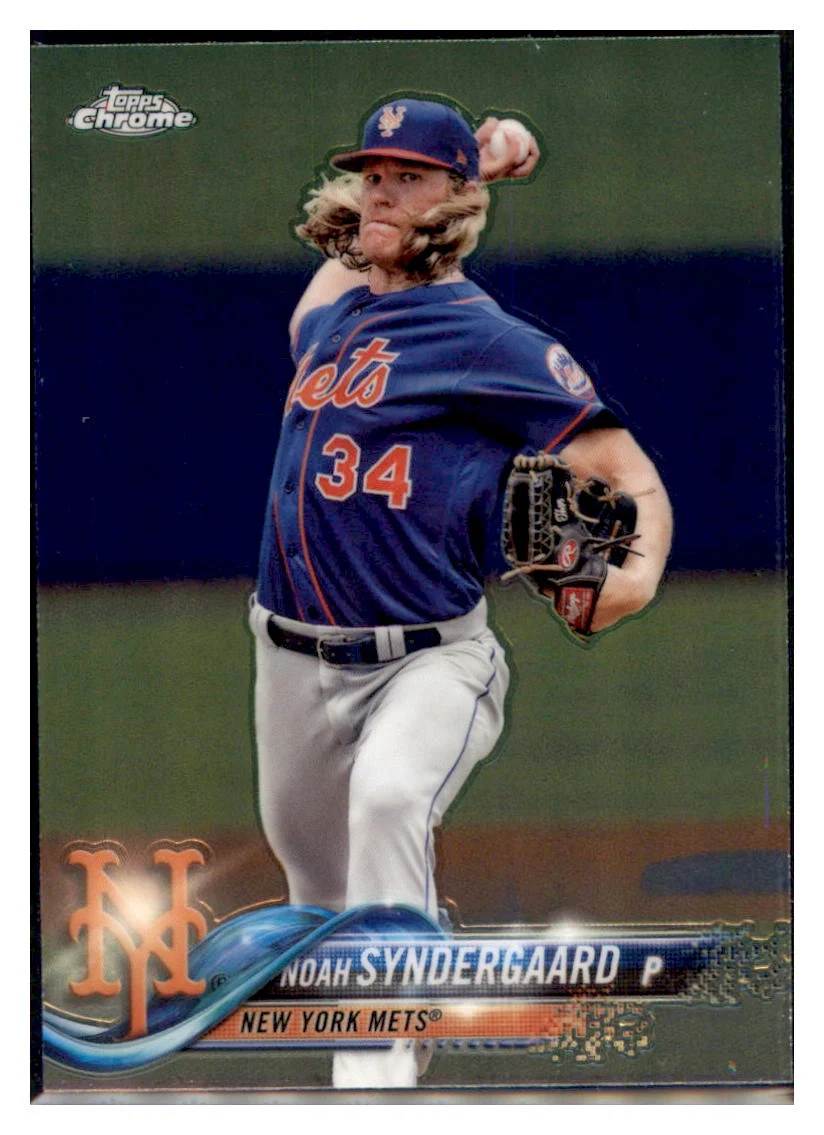 Noah Syndergaard 2018 Topps Chrome New York Mets #99 Baseball Card M32P3_1a