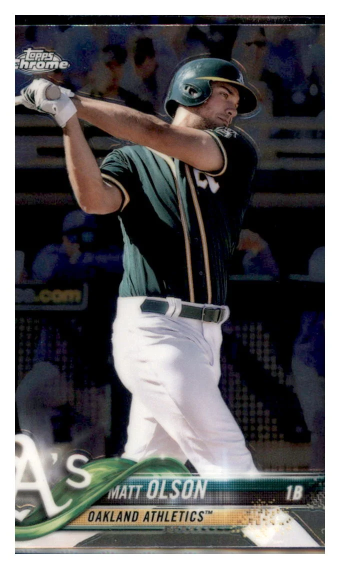 Oakland Athletics' Matt Olson 2018 Topps Chrome Card #64 M32P3_1a