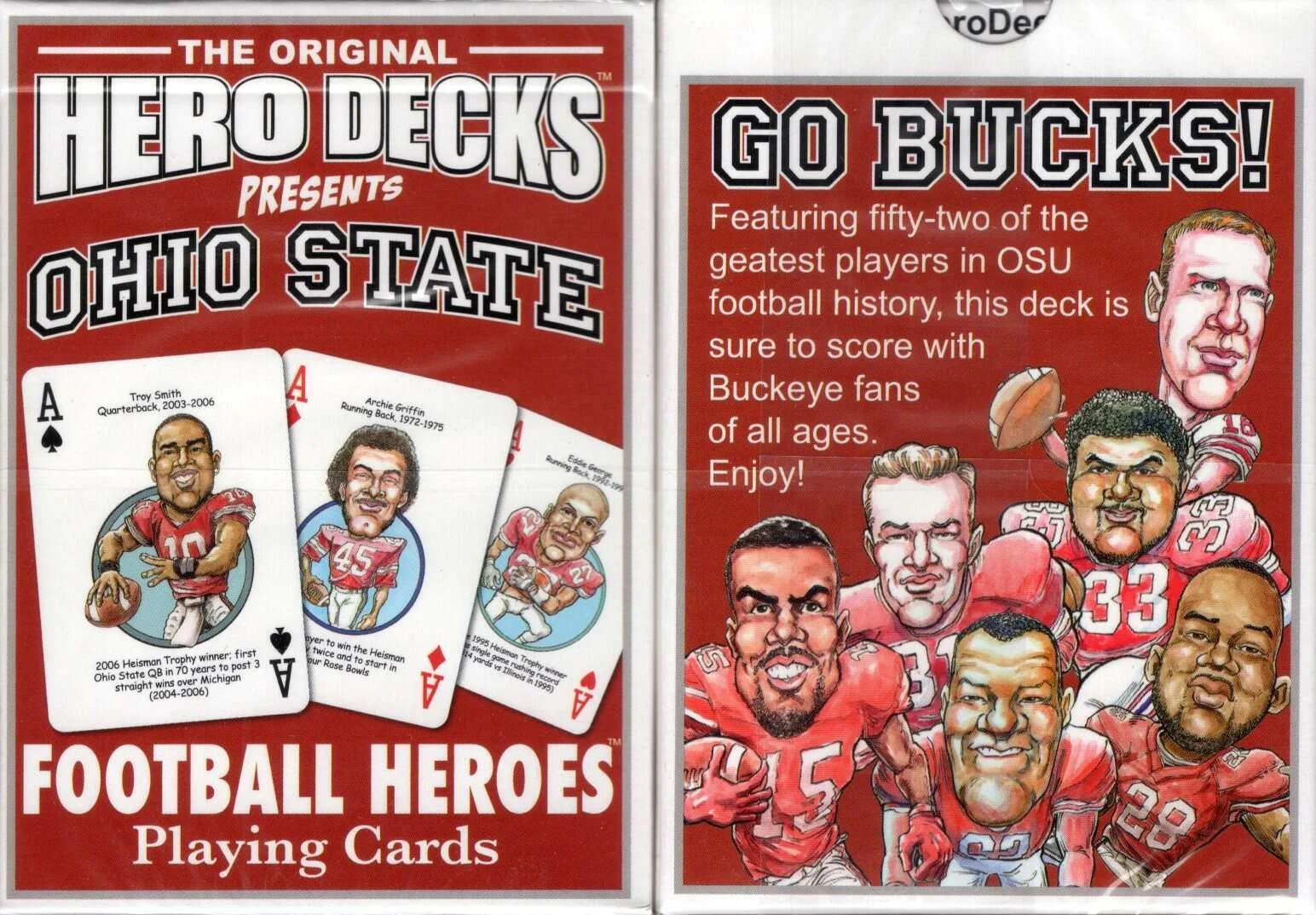 Ohio State Football Heroes Playing Cards