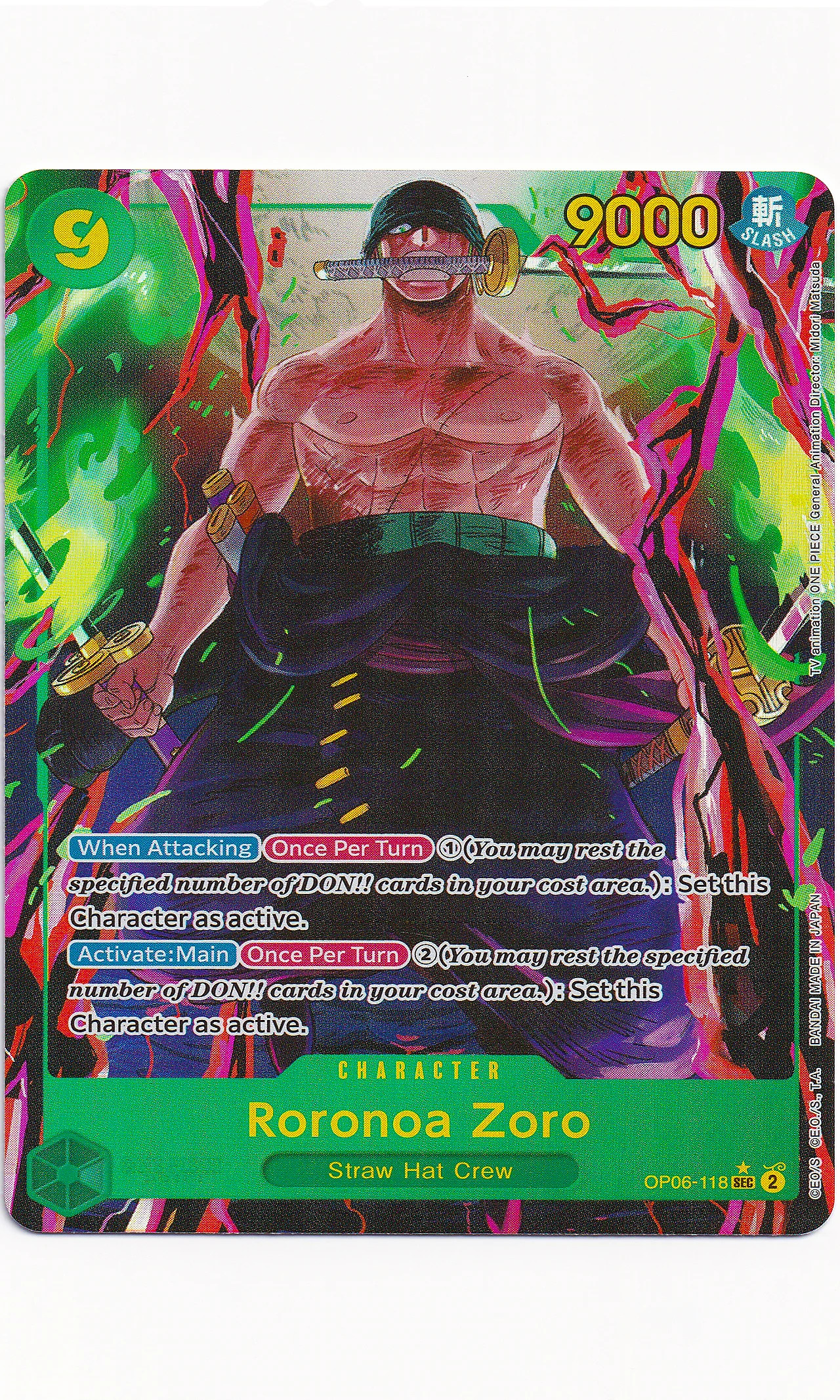 One Piece - #06-118 Roronoa Zoro (Alternate Art)