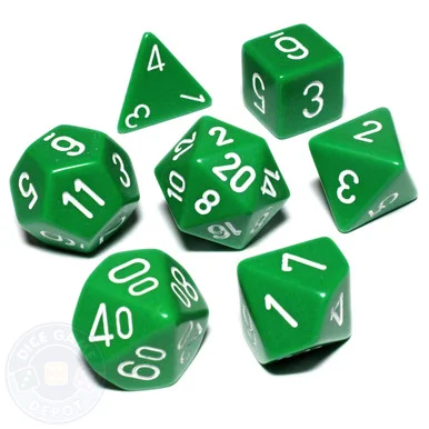 Opaque DnD Dice Set - Green