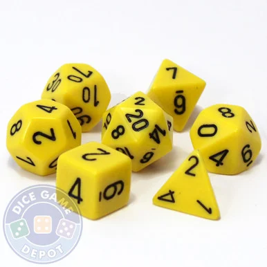 Opaque DnD Dice Set - Yellow
