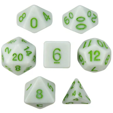 Opaque Polyhedral DnD Dice Set - Grave Moss