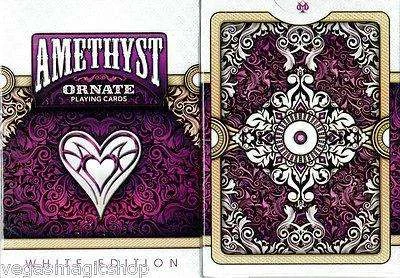 Ornate White Amethyst Playing Cards Deck USPCC