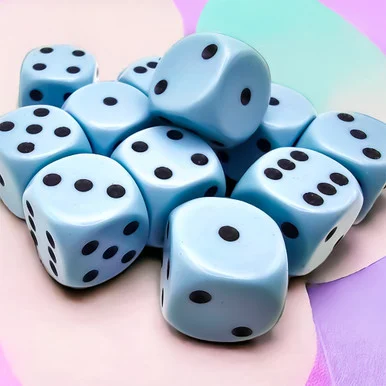 Pastel Dice - Block of 12 Blue d6s