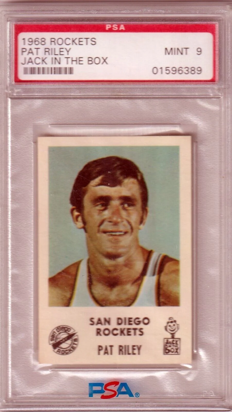 PAT RILEY1968 Rockets Jack in the Box Rookie RC PSA 9 MINT - LAKERS