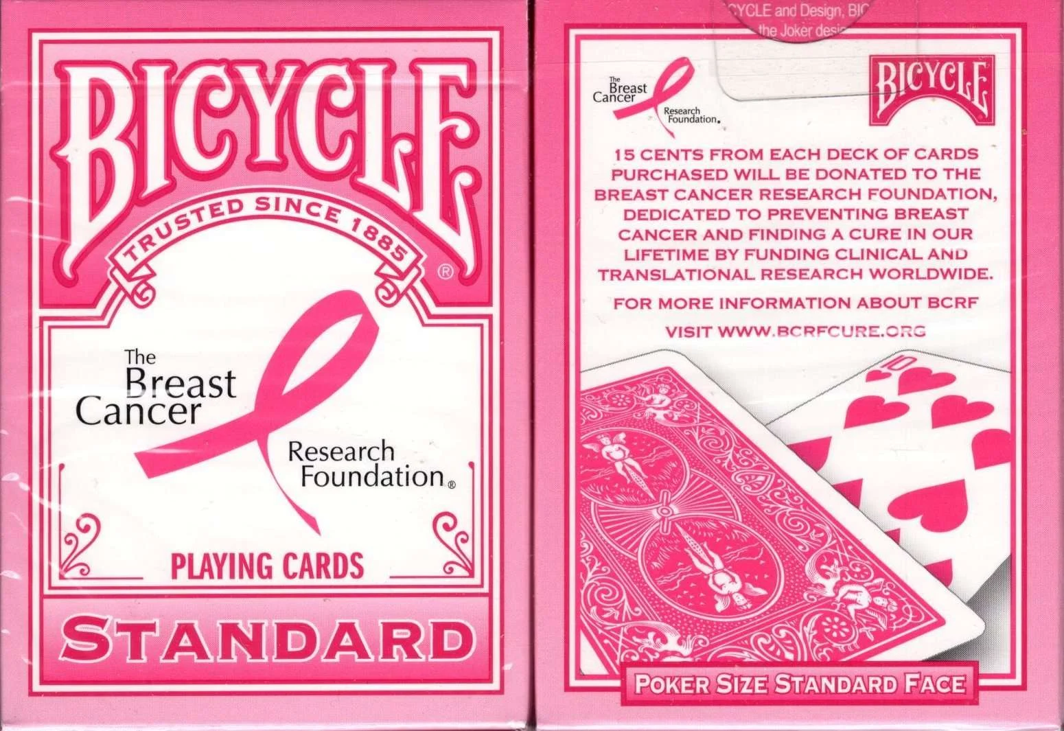 Pink Ribbon Bicycle Playing Cards