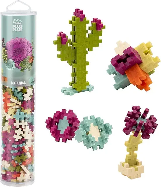 Plus-Plus 240 Piece Interlocking Building Blocks Play Tube - Botanica Mix - Open-Ended STEM Toy for Kids