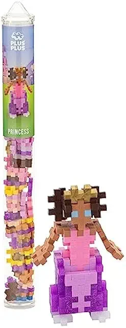 Plus-Plus 3D Building Block Set - Princess Mini Maker Tube - 70 Interlocking Pieces STEM Toy for Kids