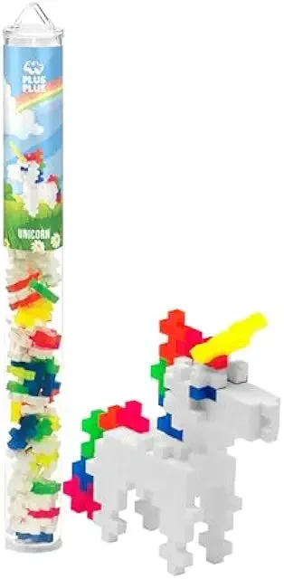 Plus-Plus 3D Building Block Set - Unicorn Mini Maker Tube - 70 Interlocking Pieces STEM Toy for Kids