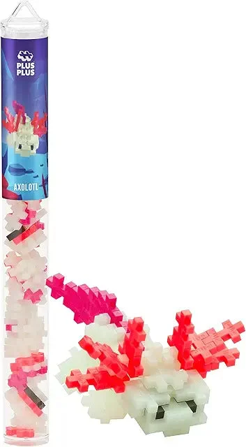Plus-Plus 3D Puzzle Building Block Set - Axolotl Mini Maker Tube - 70 Interlocking Pieces STEM Toy for Kids