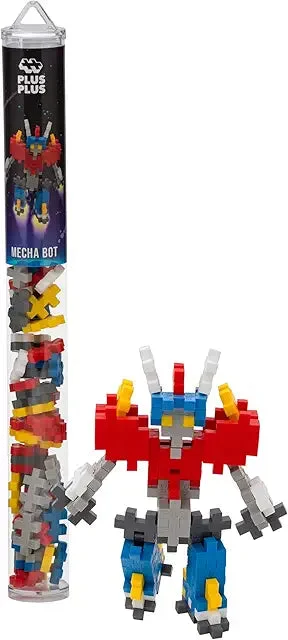 Plus-Plus 3D Puzzle Building Block Set - Mecha Robot Mini Maker Tube - 70 Interlocking Pieces STEM Toy for Kids