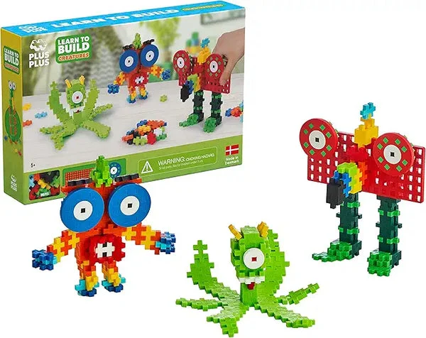 Plus-Plus Learn to Build Set - Creatures - 240 Interlocking Mini Building Blocks 3D Puzzle STEM Toy for Kids