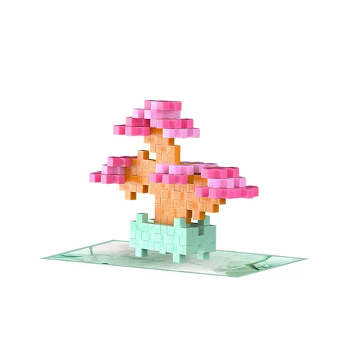 Plus-Plus Playful Plant Packets - Blissful Bonsai - 50 Interlocking Building Blocks STEM Activity for Kids
