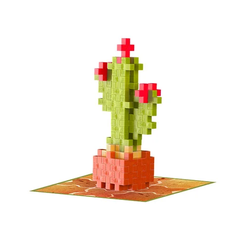 Plus-Plus Playful Plant Packets - Calm Cactus - 50 Interlocking Building Blocks STEM Activity for Kids