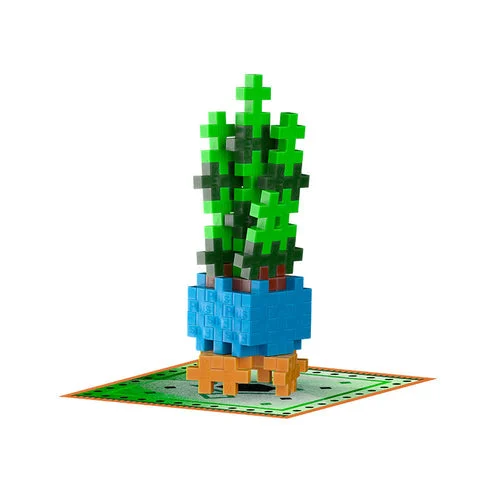 Plus-Plus Playful Plant Packets - Sassy Snake Plant - 50 Interlocking Building Blocks STEM Activity for Kids