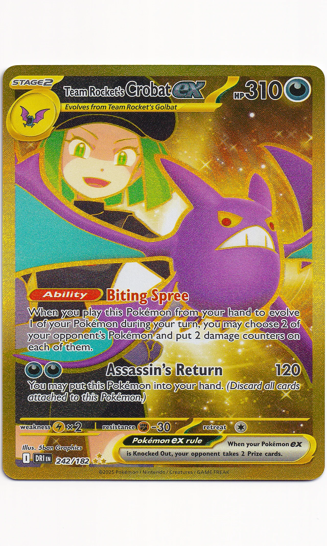 Pokemon - #242 Team Rocket's Crobat EX (Hyper Rare - Destined Rivals)