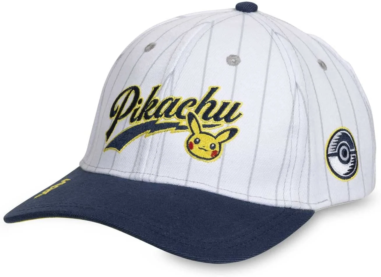 Pokemon Center Baseball Hat - Pikachu Navy & White Stripe