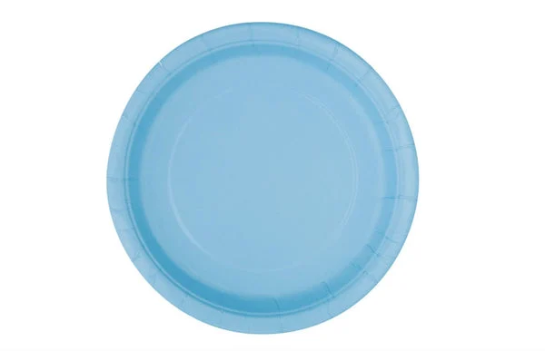Powder Blue Round Dinner Plates - 9" (Pack Of 8) - Premium Paper - Perfect For Parties & Events