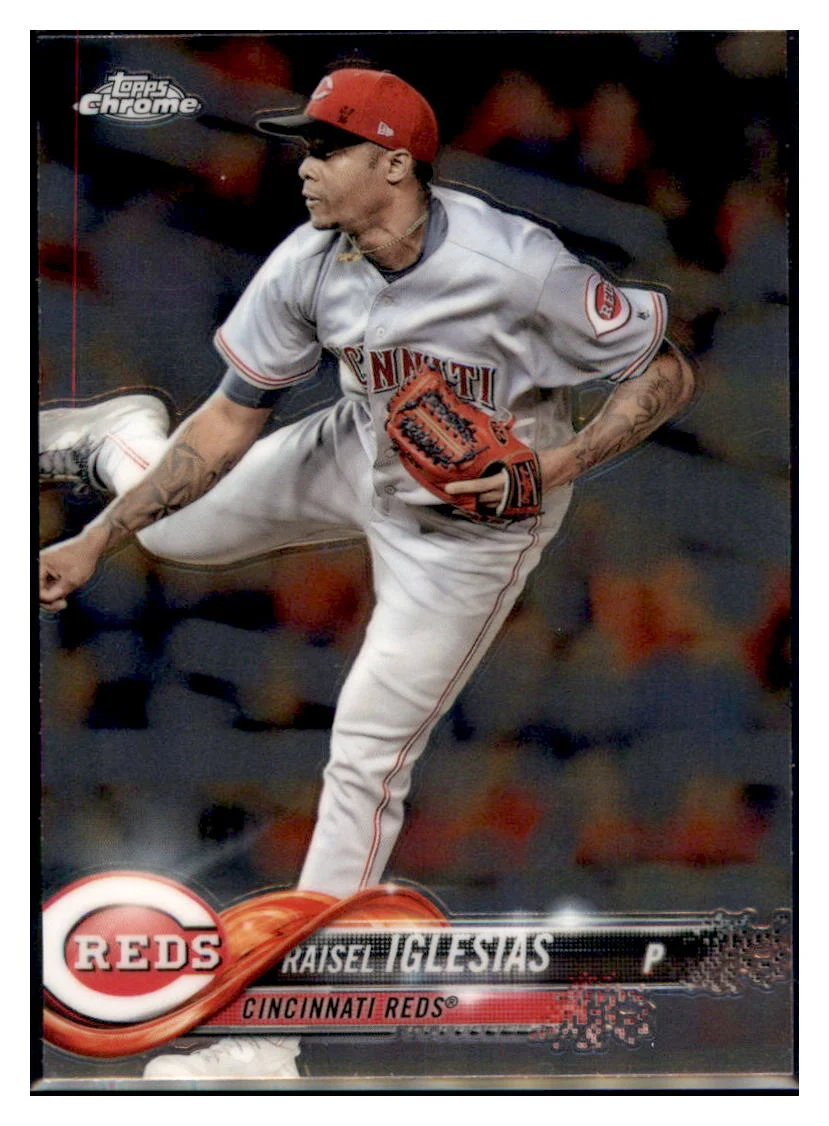 Raisel Iglesias Cincinnati Reds #82 2018 Topps Chrome Collectible Baseball Card M32P3_1a