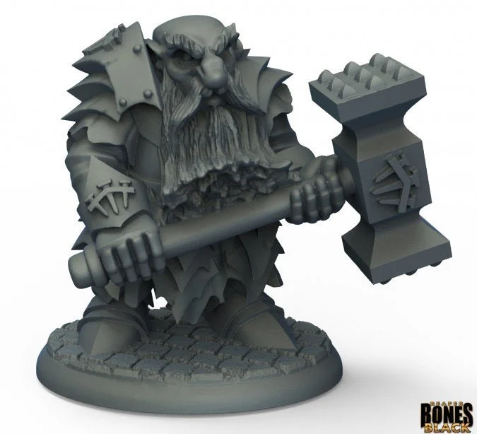 Reaper Bones Black: Dark Dwarf Pounder 44010