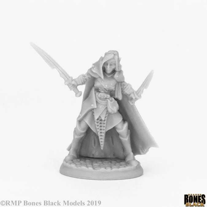 Reaper Bones Black: Dark Elf Female Warrior 44070