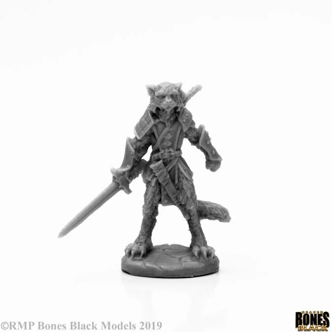 Reaper Bones Black: Mal, Catfolk Warrior 44117